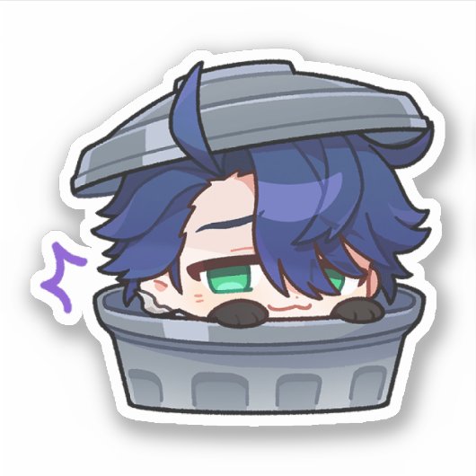 Honkai Star Rail Chibi Sampo Trash Sticker (Voorkant)