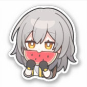 Honkai Star Rail Chibi Stelle Watermelon Sticker (Voorkant)