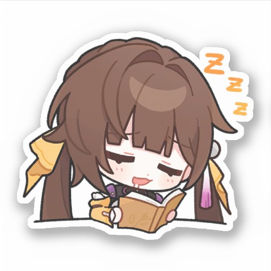 Honkai Star Rail Chibi Sushang Studeren Sticker (Voorkant)