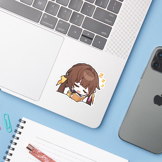 Honkai Star Rail Chibi Sushang Studeren Sticker (Laptop met iPhone)