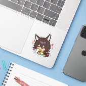 Honkai Star Rail Chibi Tingyun Sticker (Laptop met iPhone)