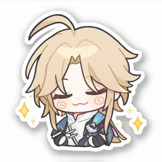 Honkai Star Rail Chibi Yanqing Smug Sticker (Voorkant)