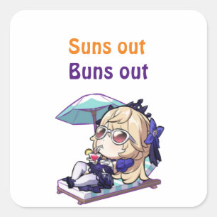 honkai star rail. Zon uit, broodjes uit  Vierkante Sticker