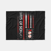Honkbal 100 dagen Baseball 100e dag thee Fleece Deken (Voorkant (Horizontaal))