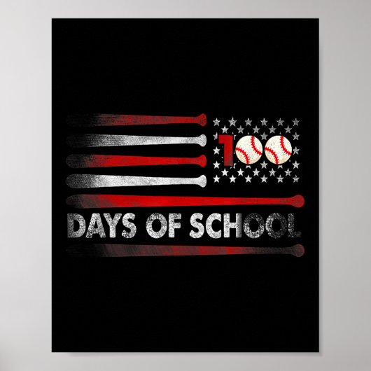 Honkbal 100 dagen Baseball 100e dag thee Poster (Voorkant)