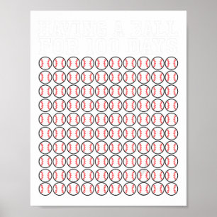 honkbal 100 dagen van leraar Shirt B Poster