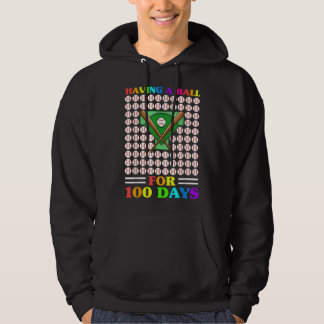 honkbal 100 dagen van schoolhonkbalspelerpijn hoodie