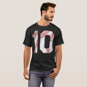 Honkbal 10 Jersey nummer T-shirt (Voorkant volledig)