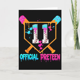 Honkbal 11 jaar oude ijsdrip 11e verjaardag kaart