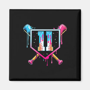 Honkbal 11 jaar oude ijsdrip 11e verjaardag magneet