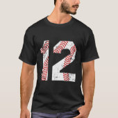 Honkbal 12 Jersey nummer T-shirt (Voorkant)