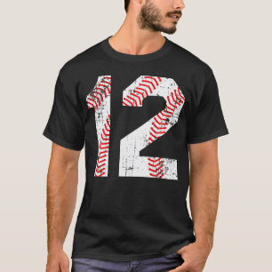 Honkbal 12 Jersey nummer T-shirt