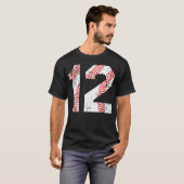 Honkbal 12 Jersey nummer T-shirt (Voorkant volledig)