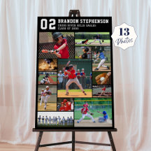 Honkbal 13 Foto Collage Speler Naam Nummer