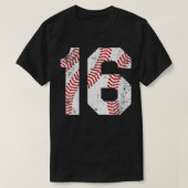 honkbal 16 Jersey T-shirt (Design voorkant)