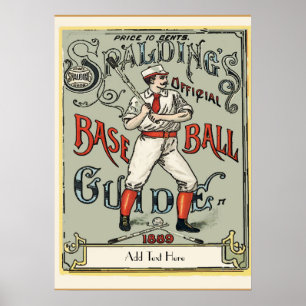 honkbal 1889 Tekst toevoegen Poster