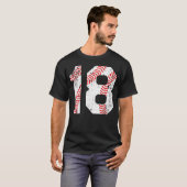 Honkbal 18 Jersey nummer T-shirt (Voorkant volledig)