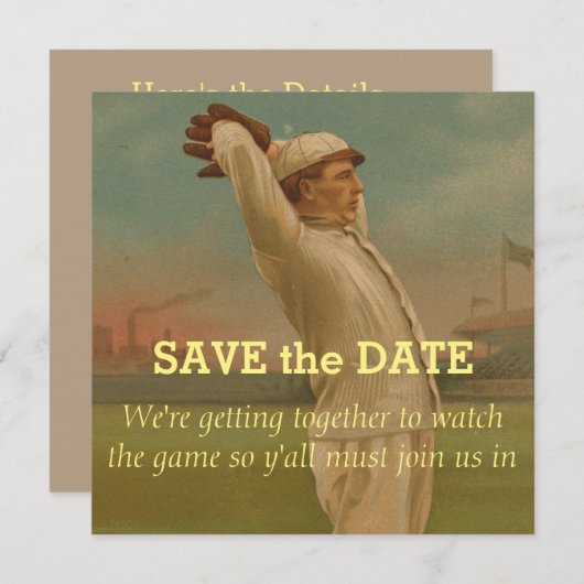 honkbal 1 save the date (Voorkant / Achterkant)
