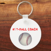 honkbal, #1 T-Ball coach Sleutelhanger (Voorkant)