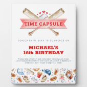 Honkbal 1e verjaardag Capsule teken Fotoplaat (Voorkant)