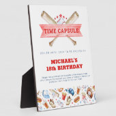 Honkbal 1e verjaardag Capsule teken Fotoplaat (Zijkant)