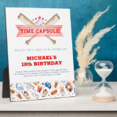 Honkbal 1e verjaardag Capsule teken Fotoplaat (Zijkant)