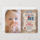 Honkbal 1e verjaardag foto uitnodiging (Voorkant)