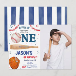 Honkbal 1e verjaardag foto uitnodiging