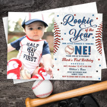  Honkbal 1e Verjaardag Fotouitnodiging