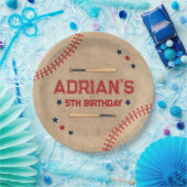 Honkbal 1e verjaardag jongen papieren bordje (Feest)