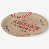 Honkbal 1e verjaardag jongen papieren bordje (Gekanteld)