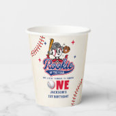 Honkbal 1e Verjaardag Papieren Cups Papieren Bekers (Achterkant)