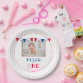 Honkbal 1e Verjaardag Party Foto Papieren Bordje (Feest)