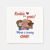 Honkbal 1e Verjaardag Party Servetten (Voorkant)