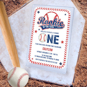 Honkbal 1e verjaardag Rookie of the Year Acryl Uitnodigingen