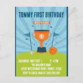 Honkbal 1e verjaardag Sport Thema Briefkaart (Voorkant)