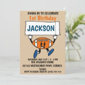 Honkbal 1e verjaardag sport thema kaart (Staand voorkant)