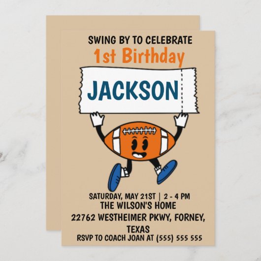 Honkbal 1e verjaardag sport thema kaart (Voorkant / Achterkant)