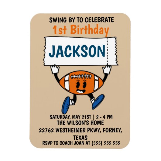 Honkbal 1e verjaardag sport thema magneet (Verticaal)