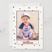 Honkbal 1e Verjaardagsfeestje Batter Up Kaart (Achterkant)