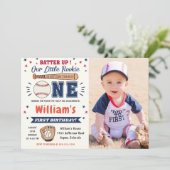 Honkbal 1e Verjaardagsfeestje Batter Up Kaart (Staand voorkant)