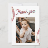 Honkbal 1e verjaardagsfeestje bedankje kaart (Voorkant)