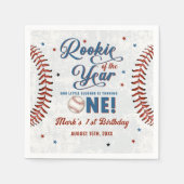 honkbal 1e verjaardagsfeestje servetten (Voorkant)