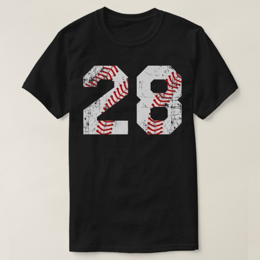 honkbal 28 Jersey Nummer Premium T-shirt (Design voorkant)