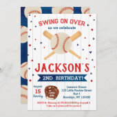 Honkbal 2e Tweede Derde 3e Verjaardag uitnodiginge Kaart (Voorkant / Achterkant)