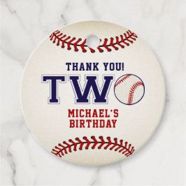 Honkbal 2e verjaardag bedankjes labels