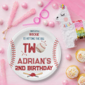 Honkbal 2e verjaardag jongen papieren bordje (Feest)