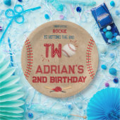 Honkbal 2e verjaardag jongen papieren bordje (Feest)