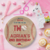 Honkbal 2e verjaardag jongen papieren bordje (Feest)