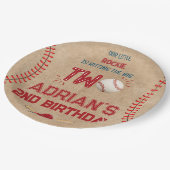 Honkbal 2e verjaardag jongen papieren bordje (Gekanteld)